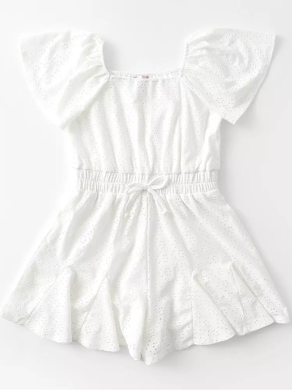 White eyelet romper